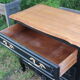 Louis XV style black commode with natural wood top – 3 drawers