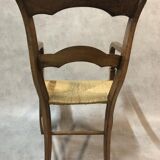 Ancient walnut chair - straw