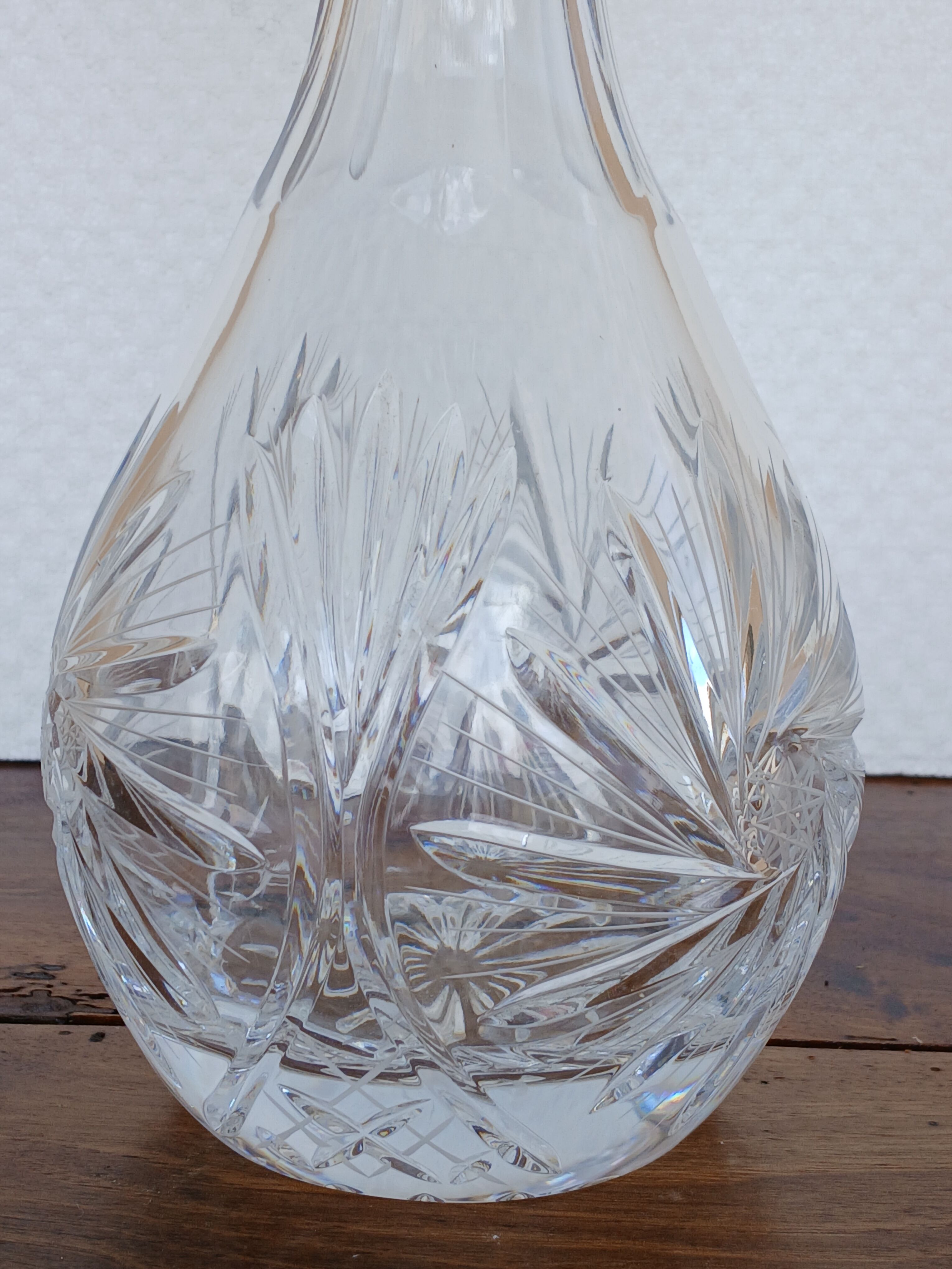 crystal wine decanter from Samabor, Czechoslovakia,