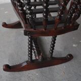 Old mahogany tinted exotic wooden cradle