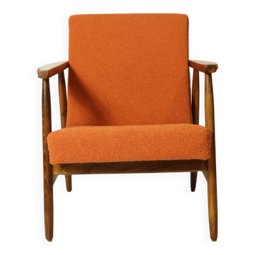 Vintage pumpkin orange lounge chair 1970s restored