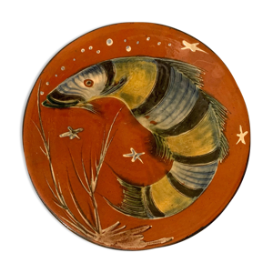 Plat terre cuite vernissée