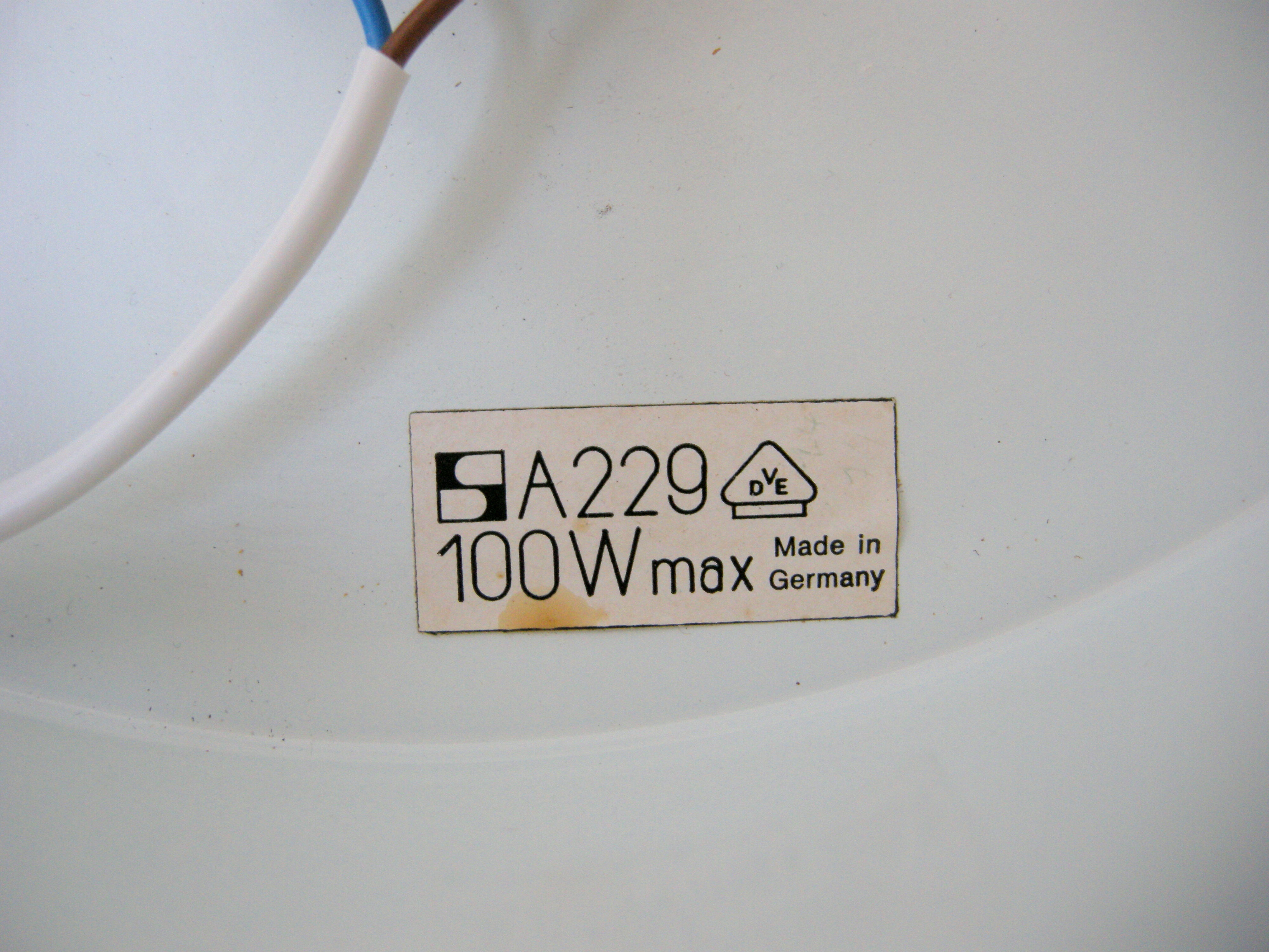 Ceiling lamp staff vintage 1960 glass & metal