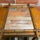 Antique mercury mirror with wooden frame and bamboo style vintage
