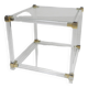 Hollywood Regency coffee table plexiglass, glass, brass, 1970s