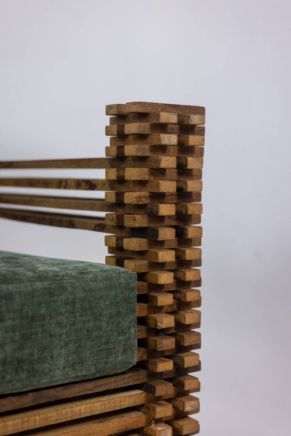 3-seater sofa or wall bench, “Kapla” model. 1960s.