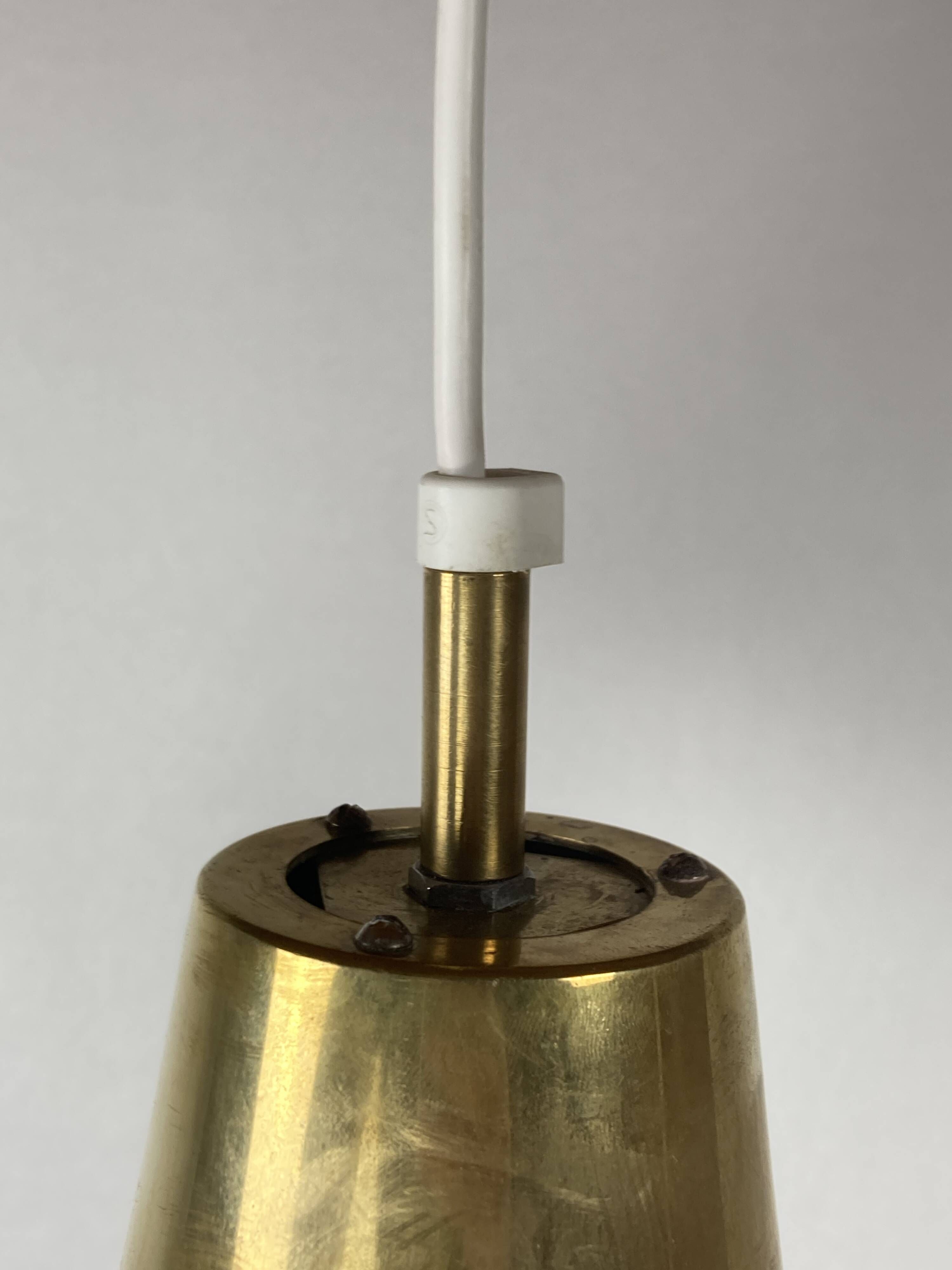 Scandinavian brass hanging pendant lamp by Hans Agne Jakobsson, Sweden 1960s
