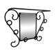Wall-mounted coat rack with its mirror.