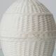 Pair of white ceramic table lamps with faux wicker texture, Spanish coastal design, 1970s
