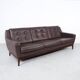 Vintage Brown Leather Sofa on Rosewood Legs from Porfilia Werke, 1960s