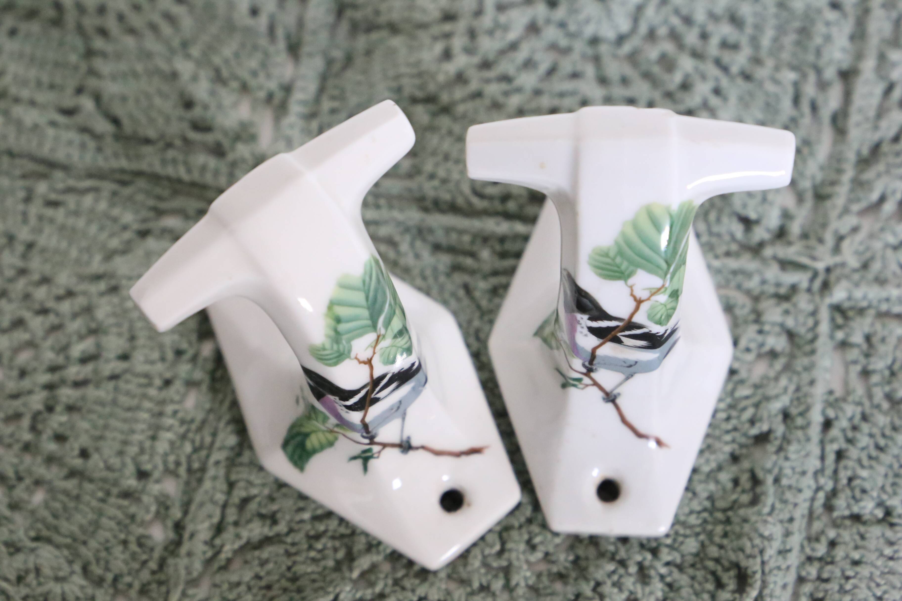 Pair of Paris porcelain coat hooks
