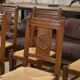 Set of 6 brutalist oak chairs from the 1950s.