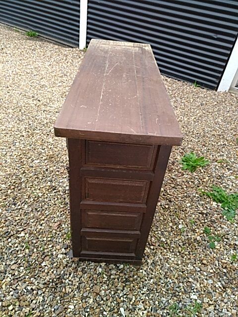 Low oak and wrought iron sideboard 18th/19th century