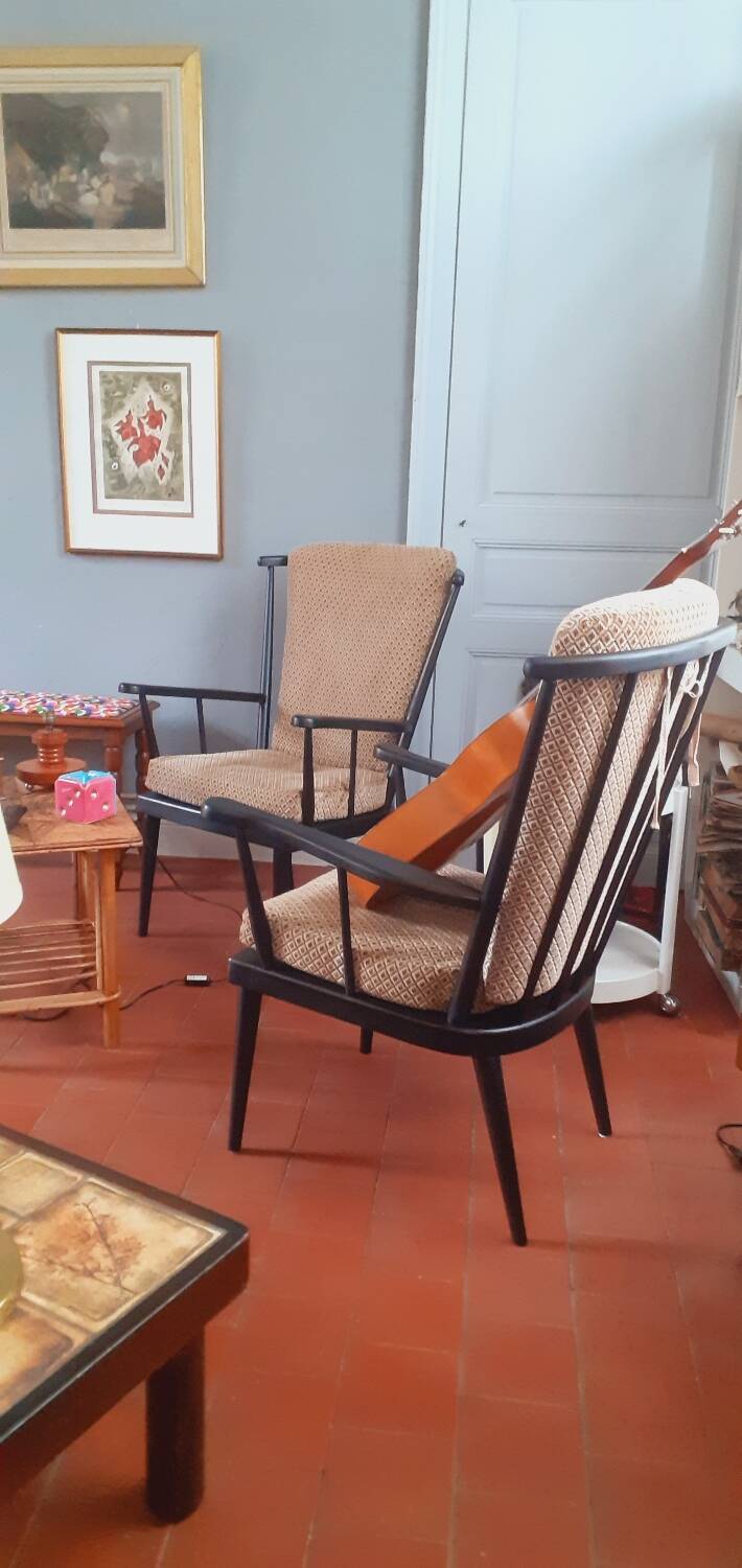 Pair of Baumann armchairs, 1960s