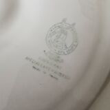 Plates, oyster dish, gray and white, Moulin des Loups ceramic