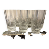 Set of 6 daum crest crest long drink orangeade glasses
