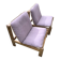 Pair of long armchairs in solid wood and leather, European work, circa 1970.