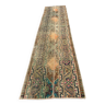 Tapis tribal vintage en laine, turc, étroit, en détresse, 270x67 cm