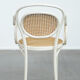 Chaise de bistrot blanche vintage avec accoudoirs, style Thonet