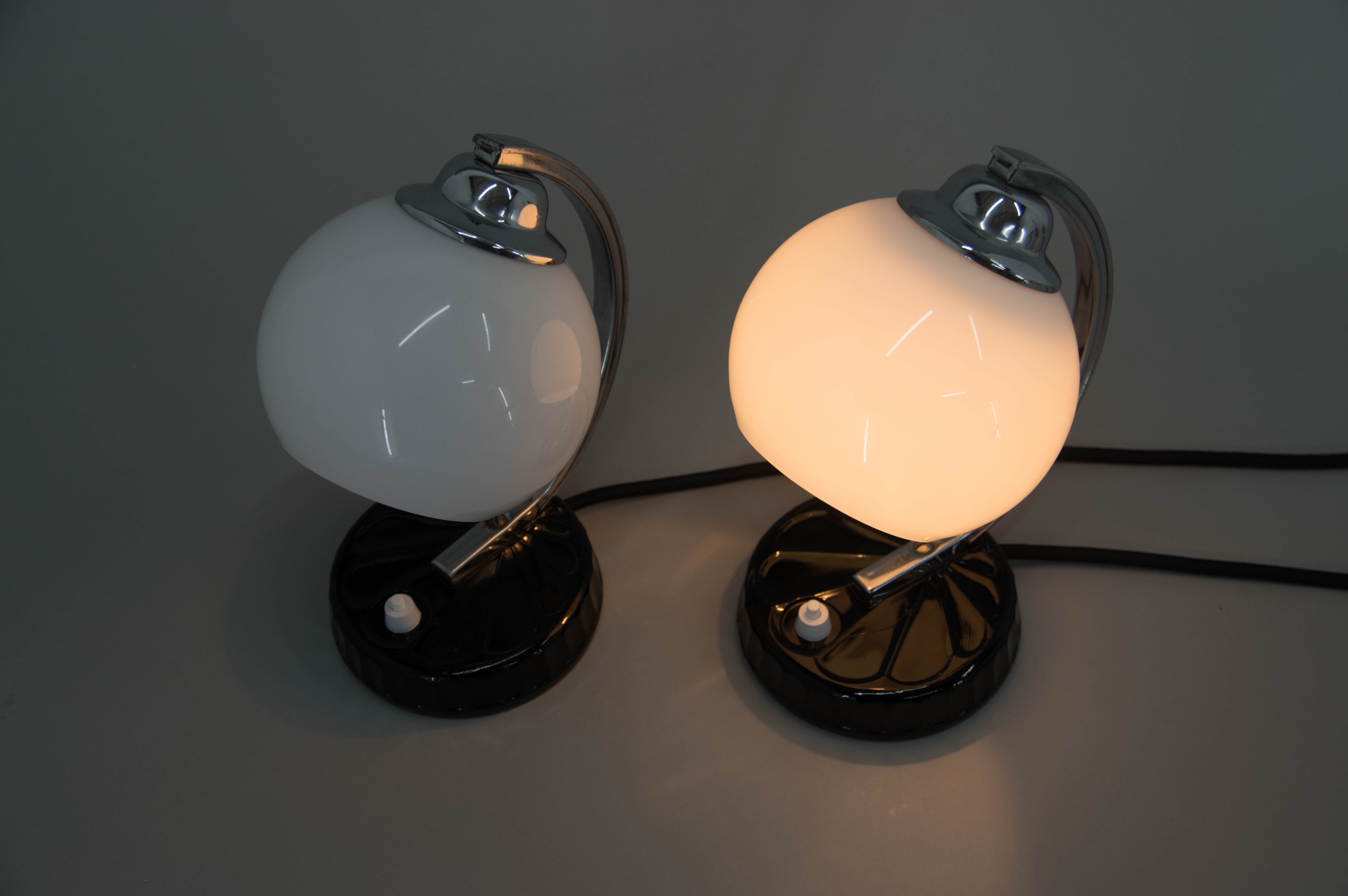 Set of two art deco table lamps, 1930s