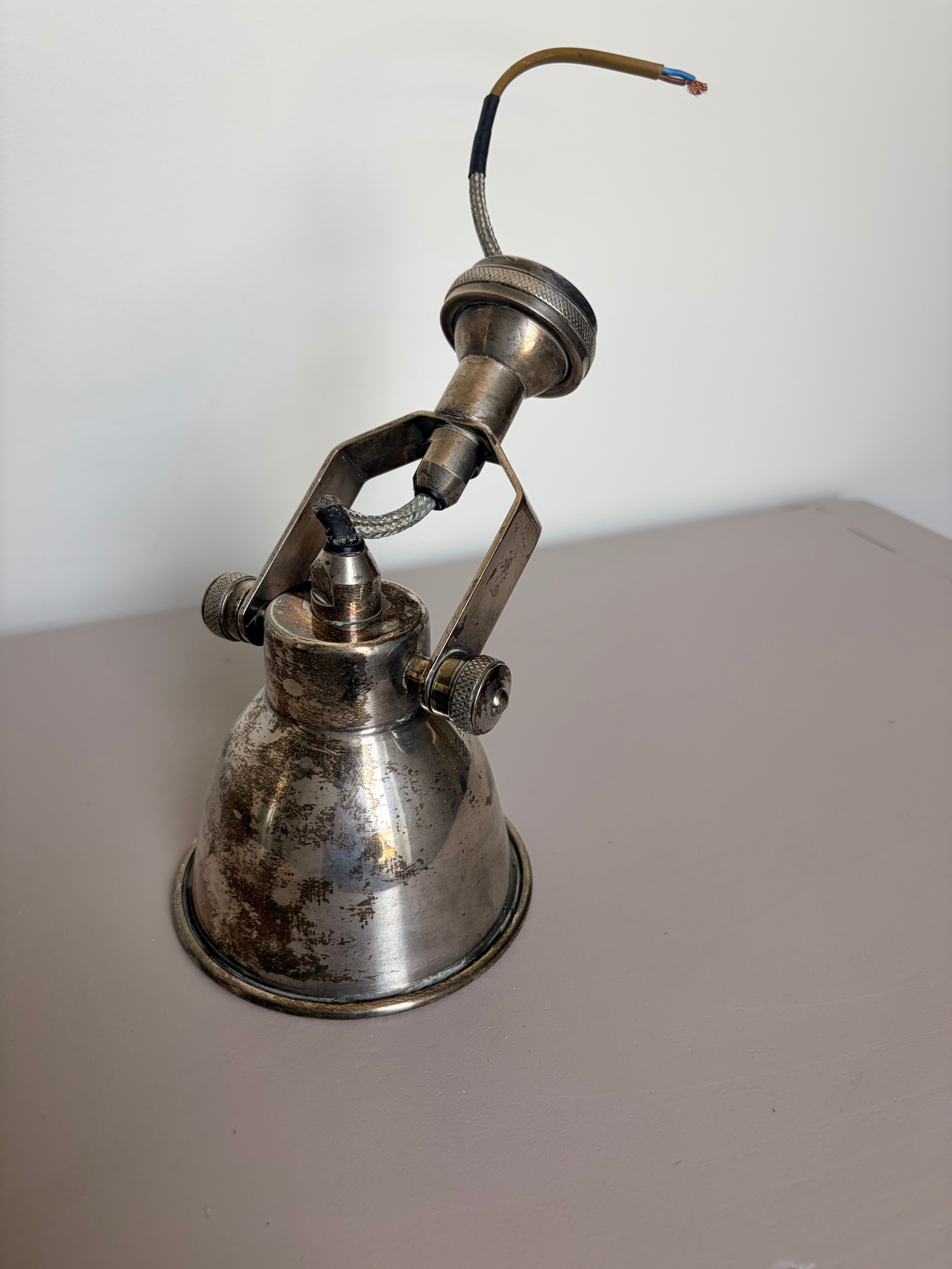Vintage silver metal wall light 250901