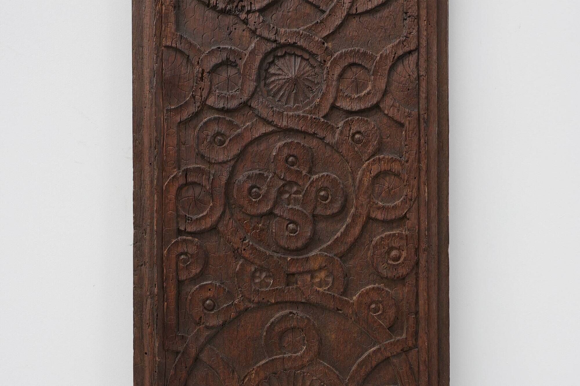 Large French Gothic Oak Panel with Interlaced Geometric Carving, 16th Centu