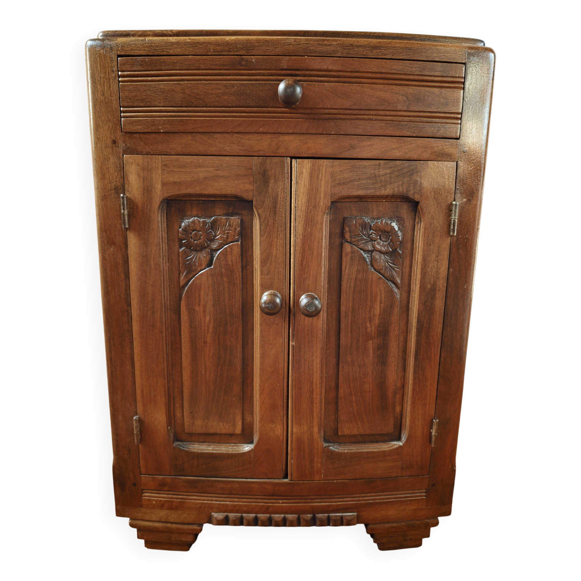 Confiturier en noyer – meuble de rangement ancien 1930-40
