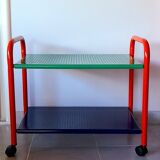 Memphis 80s perforated sheet metal rolling trolley