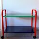 Memphis 80s perforated sheet metal rolling trolley