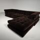Early edition Mah Jong sofa in brown cotton velvet by Roche Bobois