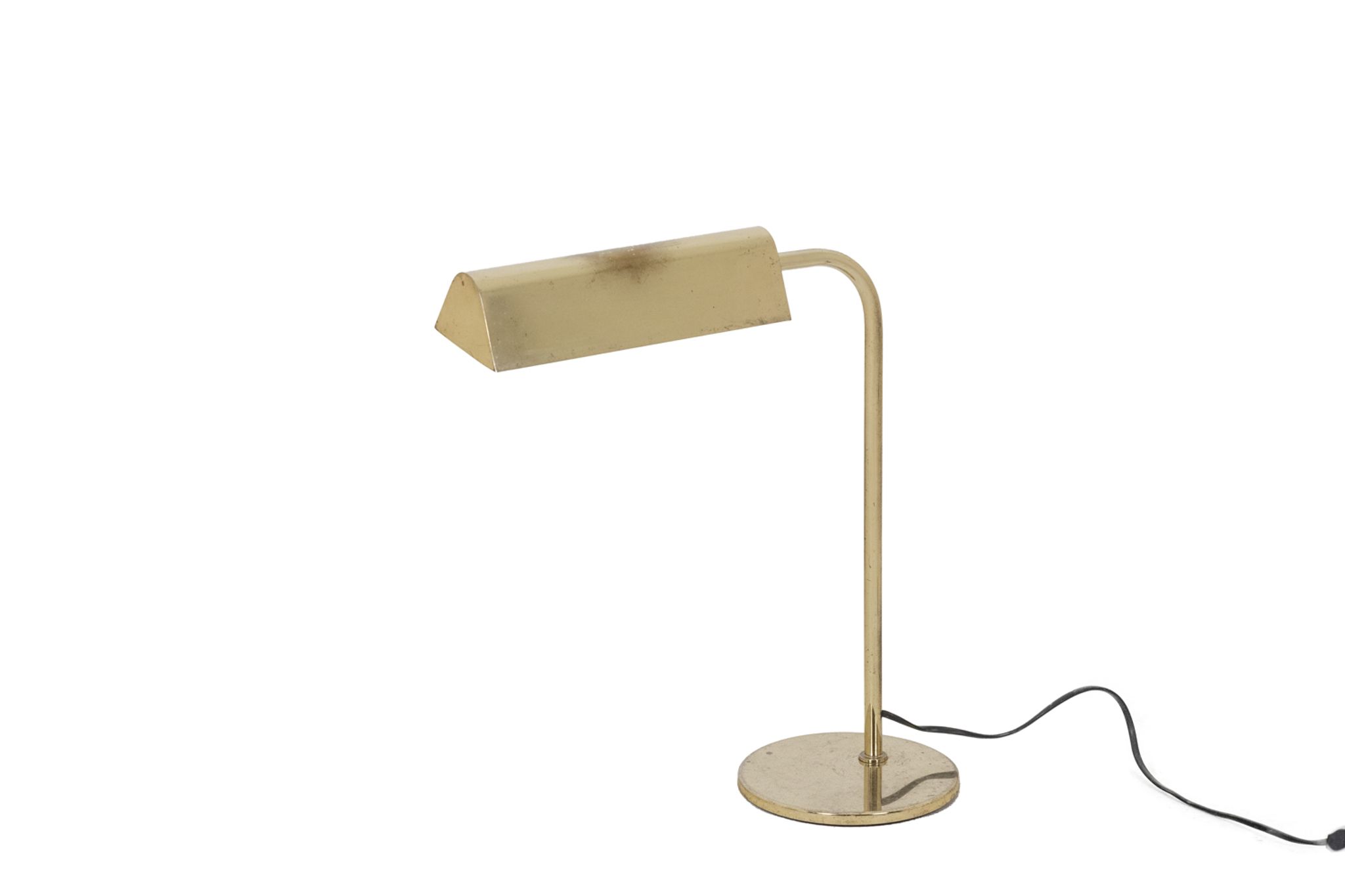 Lampe de bibliothèque en laiton doré, années 1970