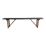 Folding all-wood guinguette bench - vintage mid-XXth