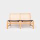 Scandinavian bench in oak, rattan and leather - RUD THYGESEN - 1970
