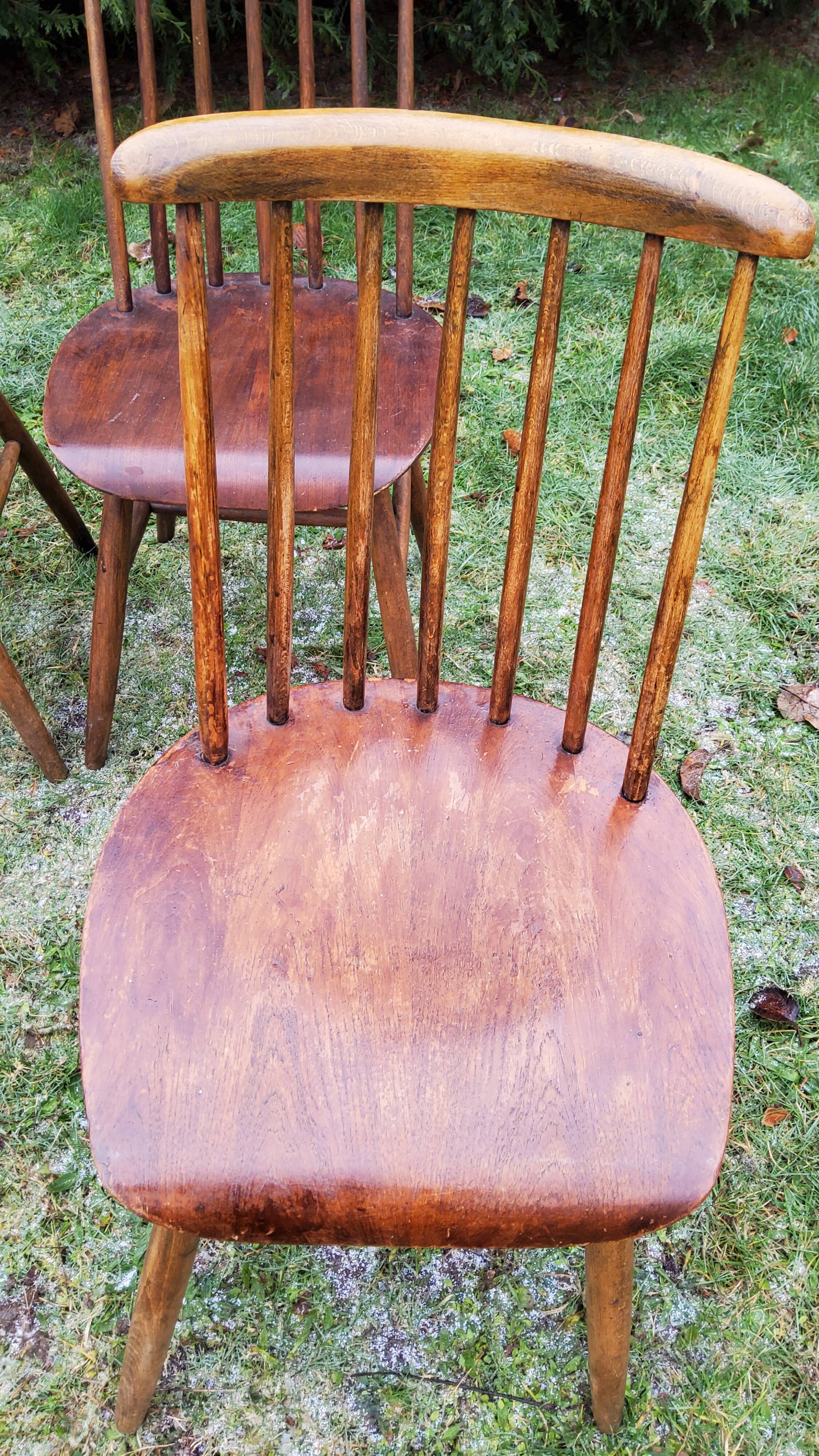 4 Scandinavian chairs fanett Ilmari Tapiovaara from the 50s