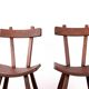 Brutalist pair of chairs in Elm in the style of Jean Touret 1950.