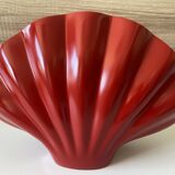 Atypical Red Shell Soliflore Vase Solid Cast Aluminum Art Decor