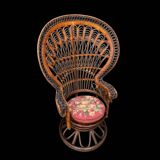 Fauteuil Emmanuelle rotin Peacock 1960