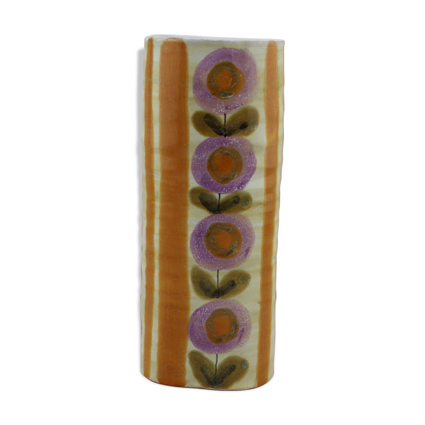 Scandinavian, flower pattern ceramic vase