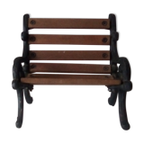 Vintage miniature wooden and wrought iron bench