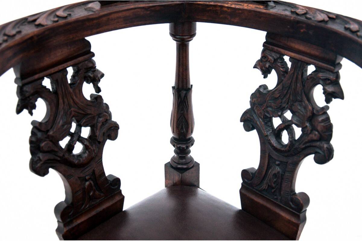Antique corner armchair, Western Europe, circa 1900.
