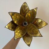 Copper-plated brass flower wall light