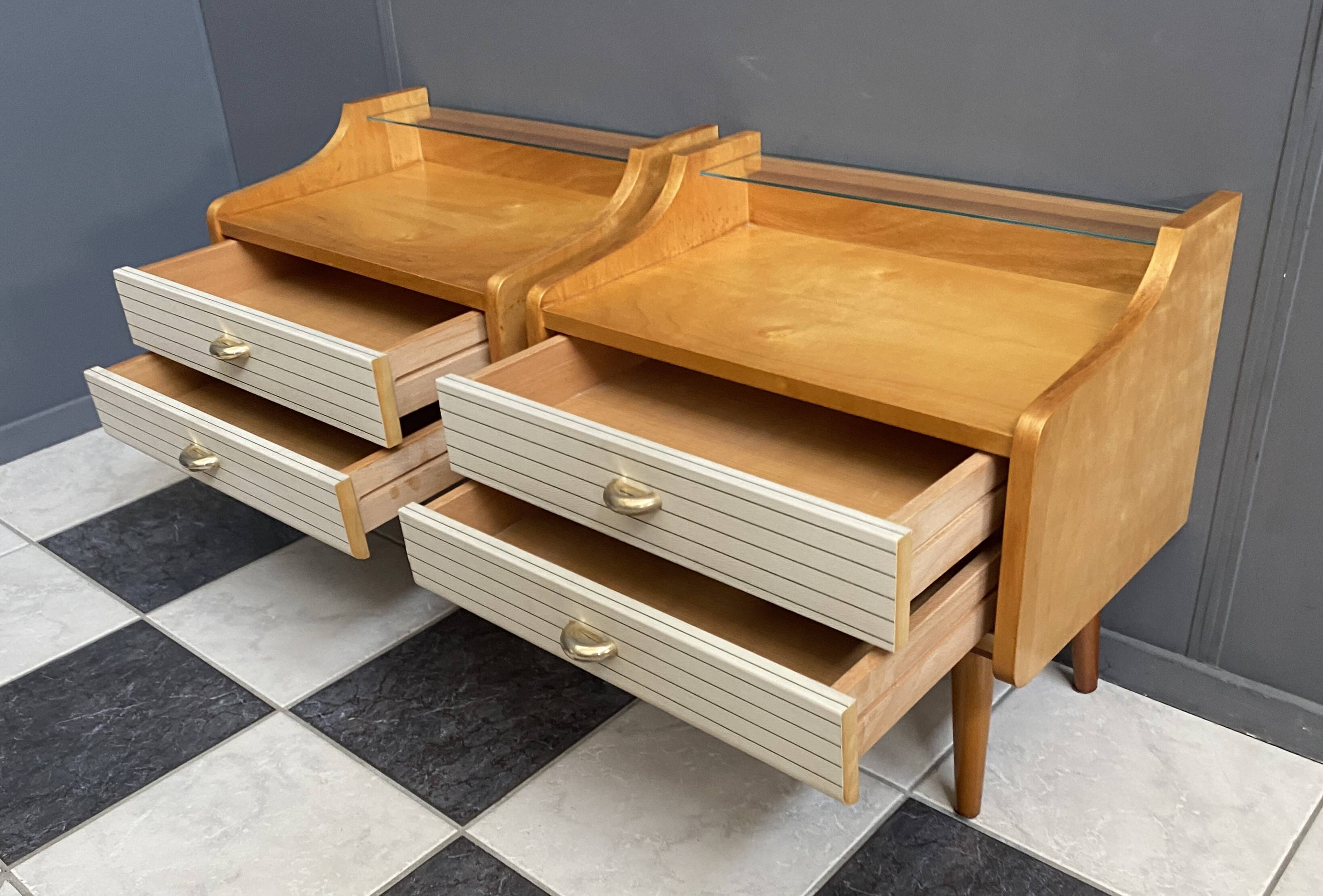 Set of 2 1960s bedside tables