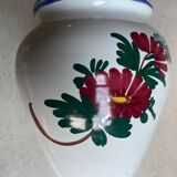 Antique Bulbous Vase in Earthenware Numbered – Hand-Painted Floral Decoration