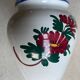 Ancien Vase Ventru en Faïence Numéroté – Décor Floral Peint à la Main