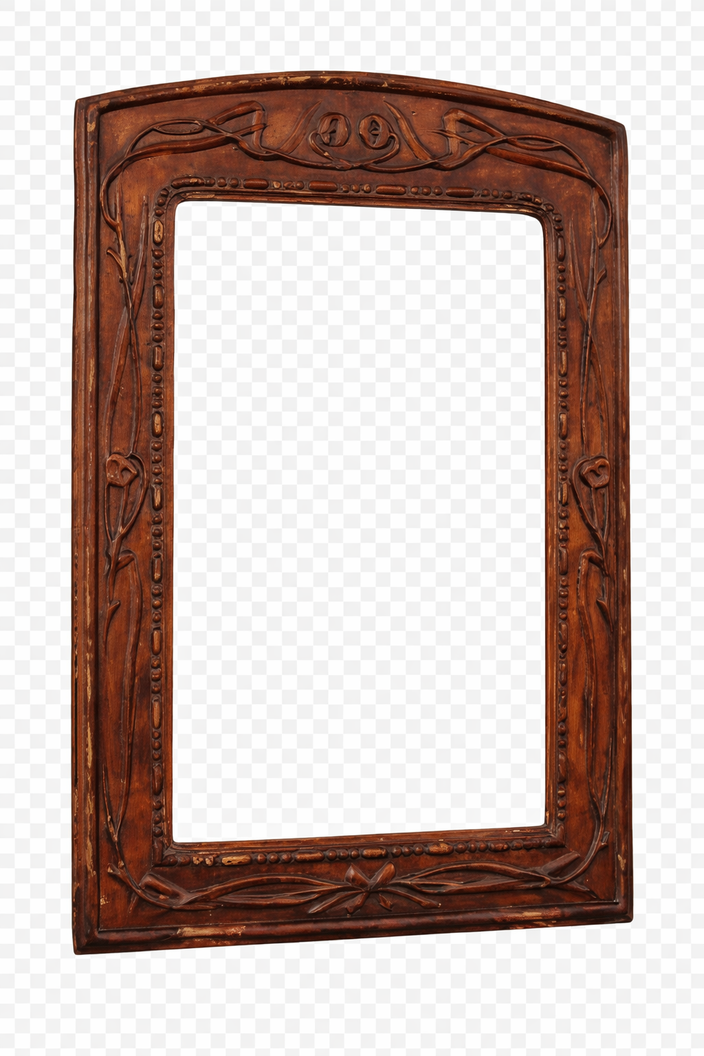 Miroir encadré en papier mâché Art Nouveau français vers 1900