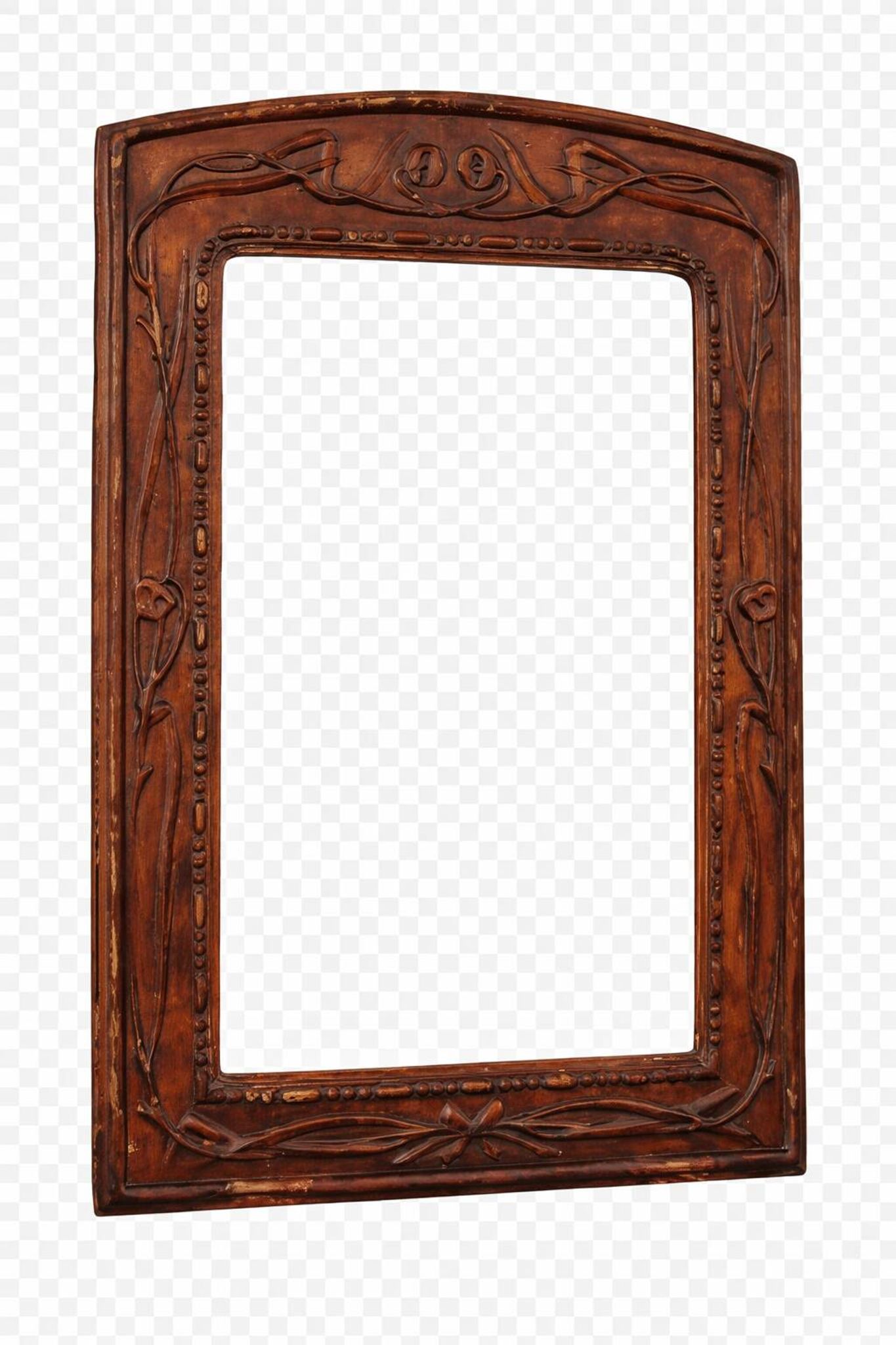 Papier Mache French Art Nouveau Framed Mirror circa 1900