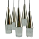 60s 70s hanging lamp cascade lamp 5 lights glass & chrome space age design