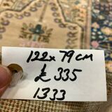 Distressed Turkish Rug 122x79 cm Vintage Shabby, Wool Tribal Blue, Beige Small