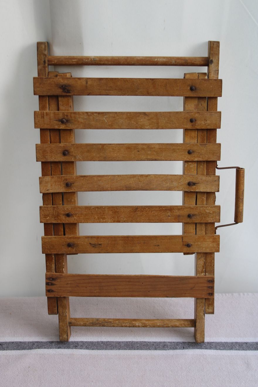 Folding wooden stool
