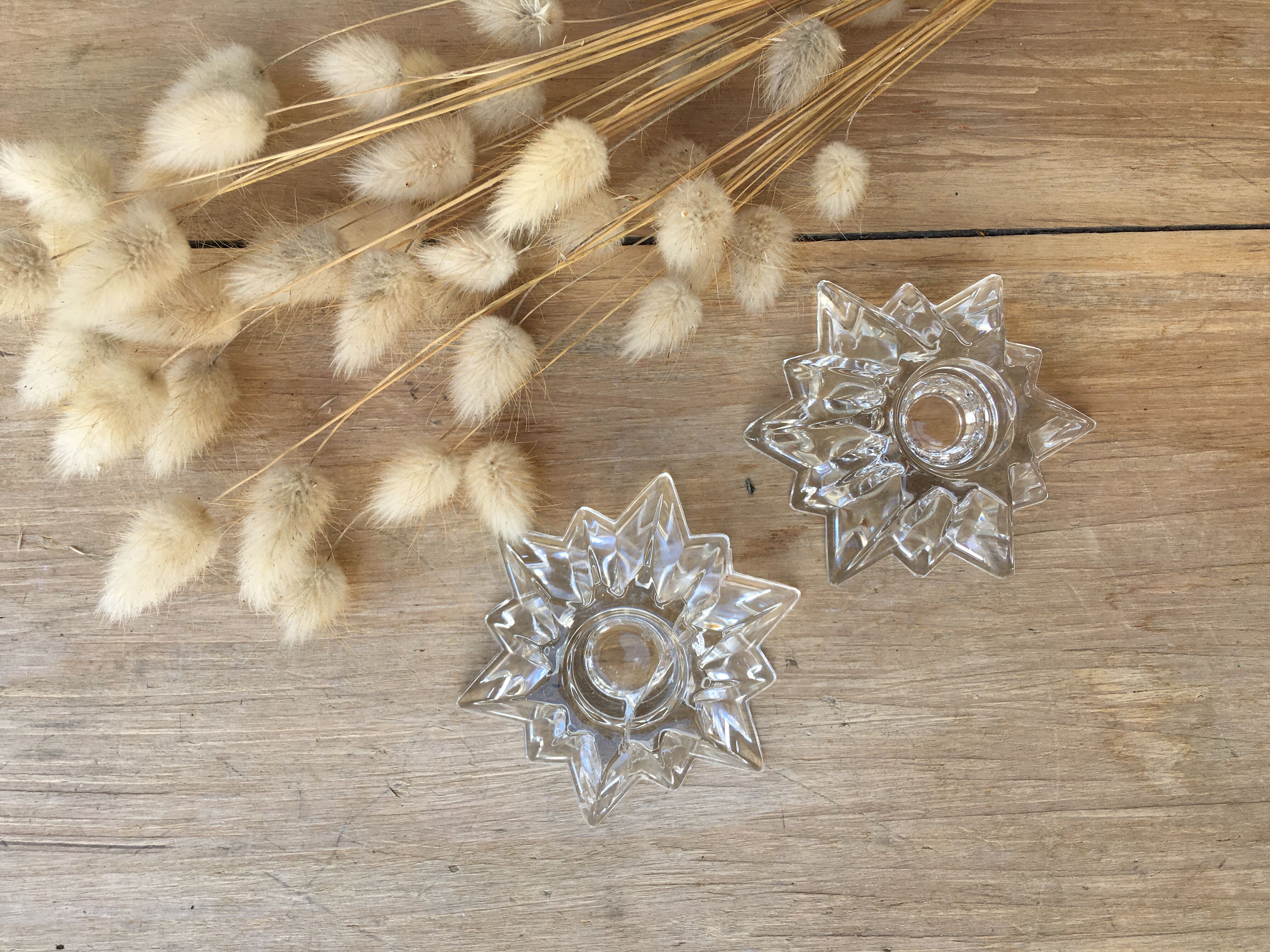 Pair of star candle holders